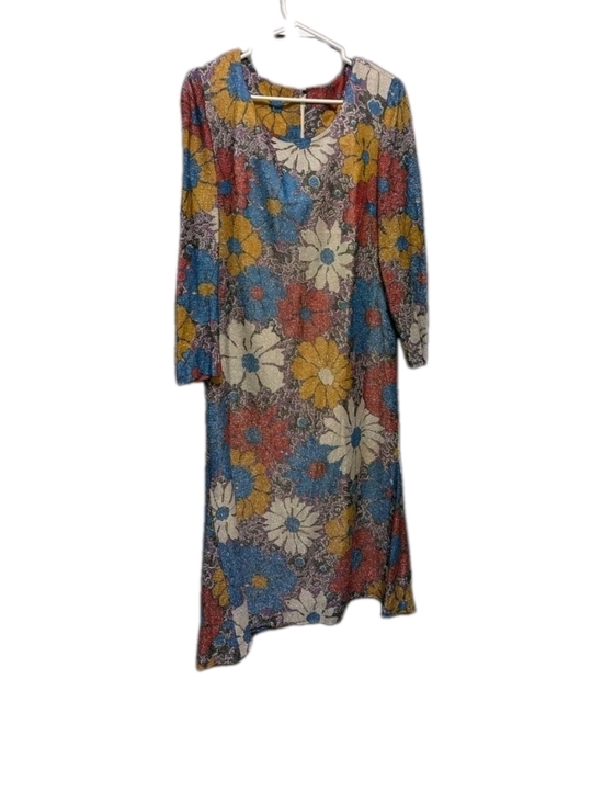 Lee Dresses & Skirts - Lee Multicolor Floral Long Sleeve Midi Dress - Blue, Yellow, Cream, Red
